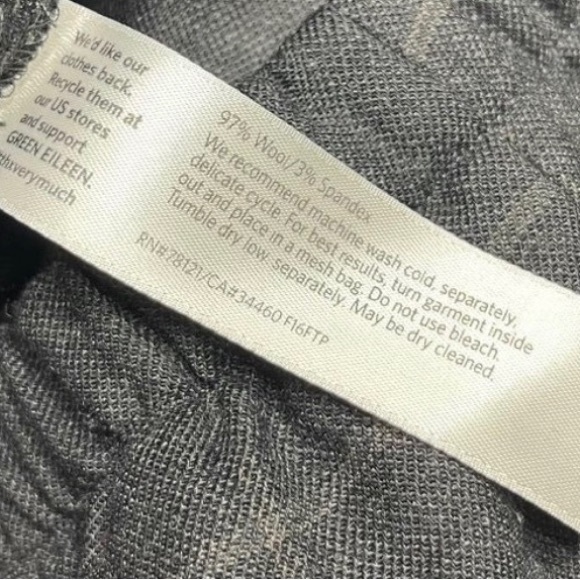 Eileen Fisher Gray Plaid Wide Leg Wool Cropped Pants - Picture 5 of 5